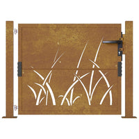 Cancello da Giardino 105x105 cm in Acciaio Corten Design Erba 153173