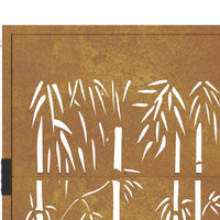 Cancello da Giardino 105x80 cm in Acciaio Corten Design Bambù 153184