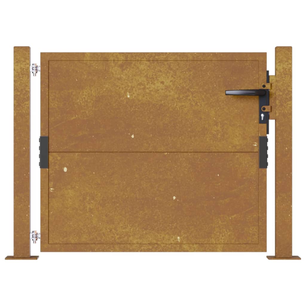 Cancello da Giardino 105x80 cm in Acciaio Corten 153202