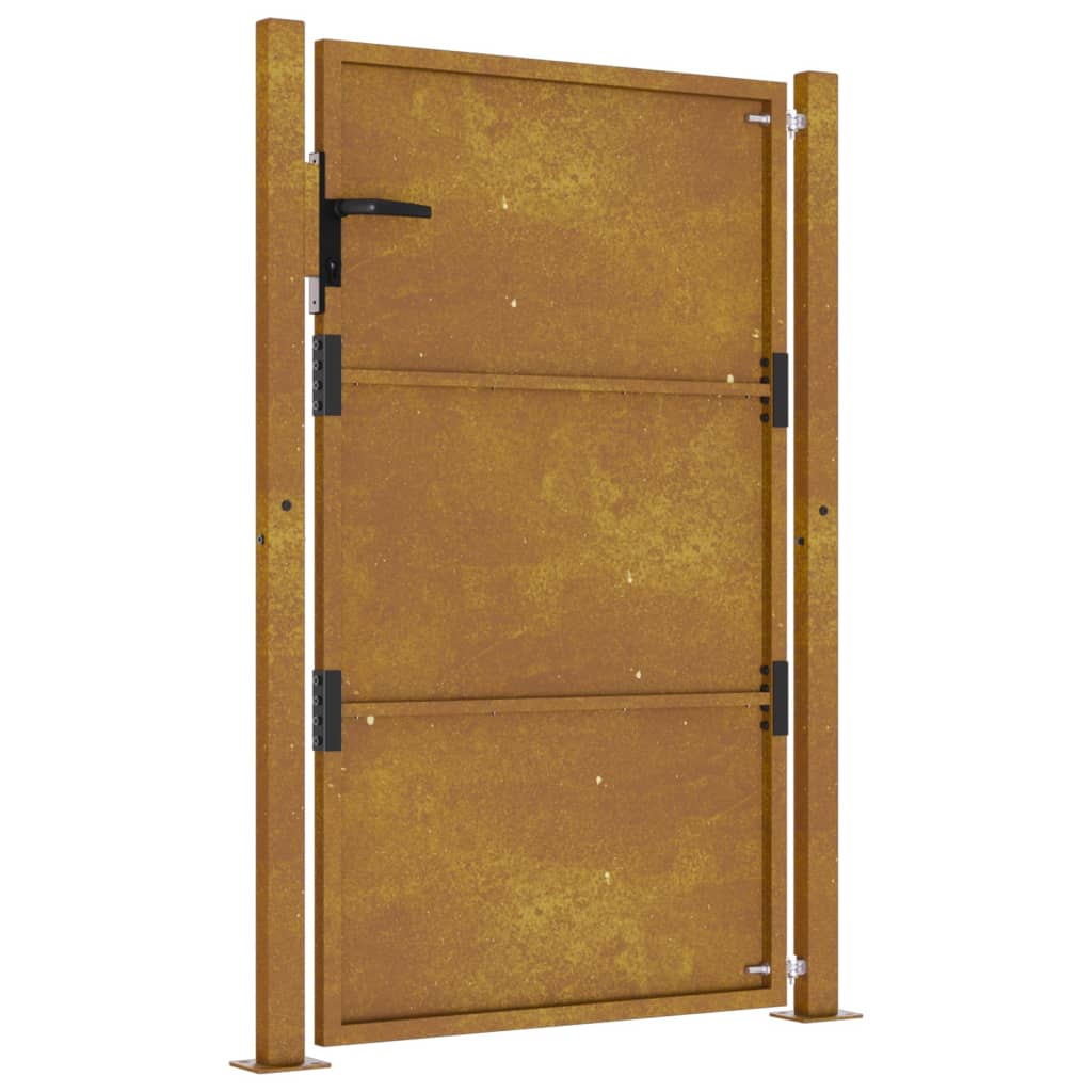 Cancello da Giardino 105x130 cm in Acciaio Corten 153204