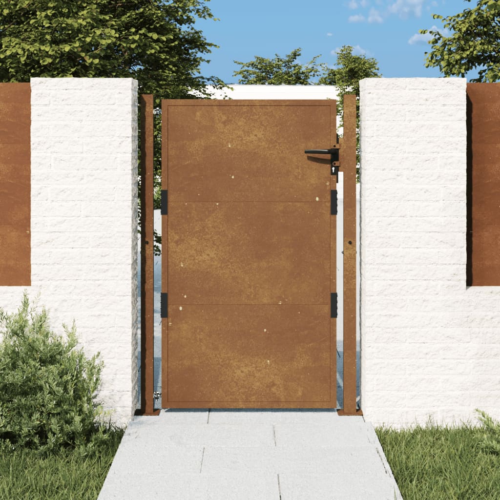 Cancello da Giardino 105x130 cm in Acciaio Corten 153204