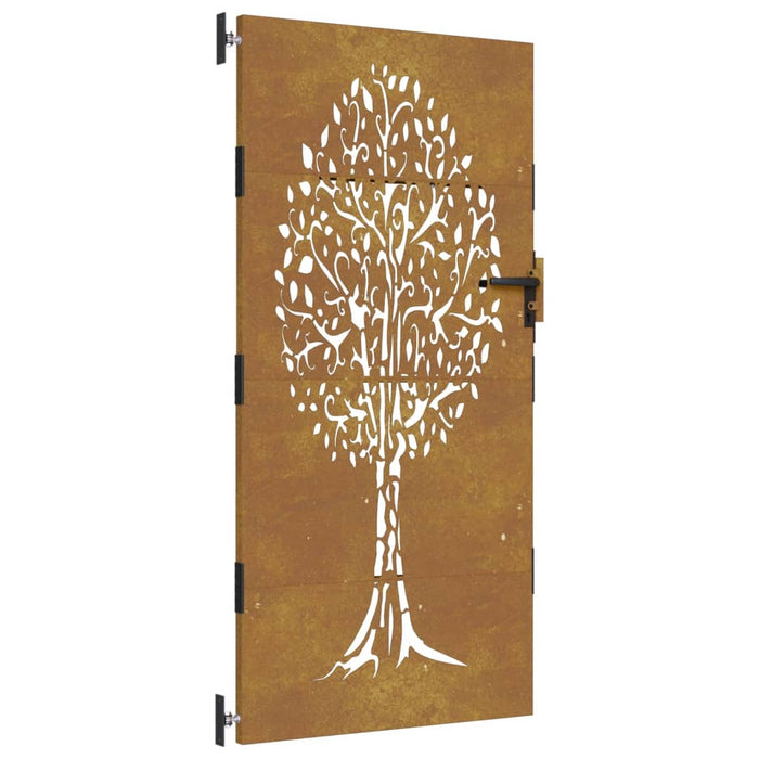 Cancello da Giardino 85x175 cm in Acciaio Corten Design Alberocod mxl 102951