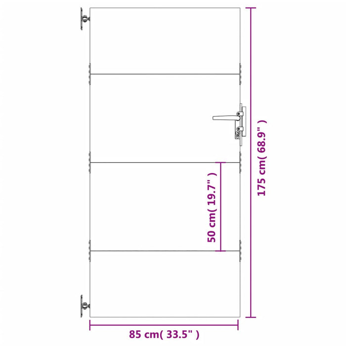 Cancello da Giardino 85x175 cm in Acciaio Corten 153260