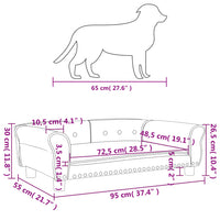 Lettino per Cani Crema 95x55x30 cm in Velluto 171816