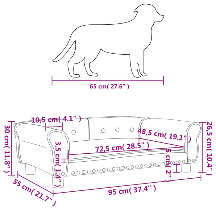 Lettino per Cani Marrone 95x55x30 cm in Similpelle 171819