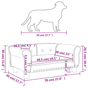 Lettino per Cani Marrone 70x45x30 cm in Similpelle 171833