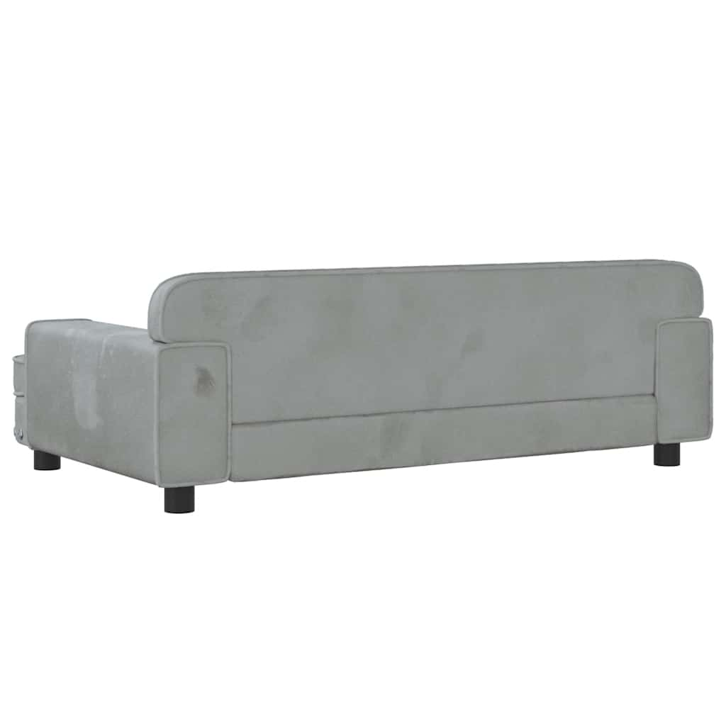 Lettino per Cani Grigio Chiaro 90x53x30 cm in Velluto 171869