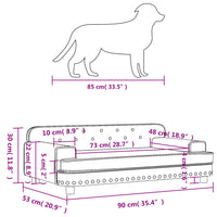 Lettino per Cani Nero 90x53x30 cm in Velluto 171872