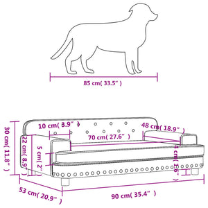 Lettino per Cani Marrone 90x53x30 cm in Similpelle 171878