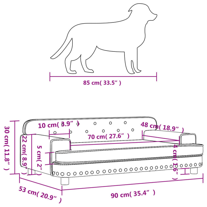 Lettino per Cani Marrone 90x53x30 cm in Similpelle 171878