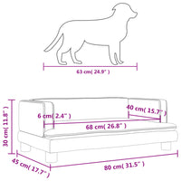 Lettino per Cani Crema 80x45x30 cm in Similpelle 171902