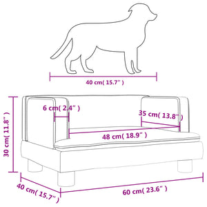 Lettino per Cani Marrone 60x40x30 cm in Velluto 171911