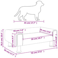 Lettino per Cani Grigio Scuro 70x45x26,5 cm in Velluto 171920