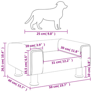 Lettino per Cani Blu 50x40x26,5 cm in Velluto 171925