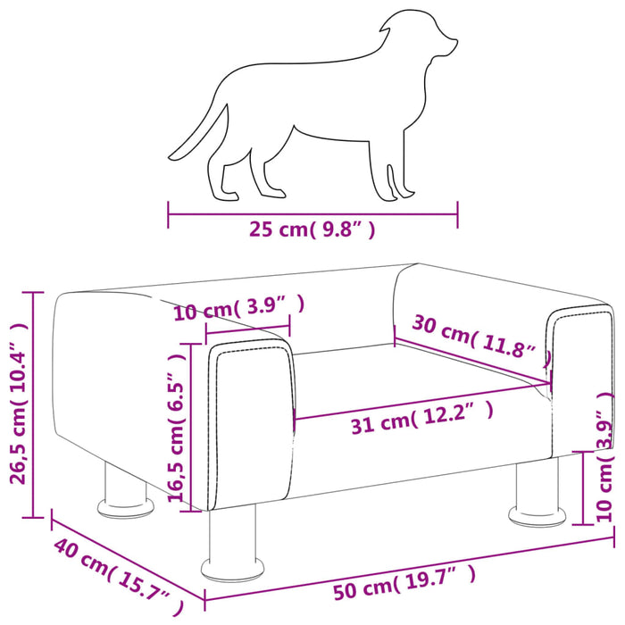 Lettino per Cani Blu 50x40x26,5 cm in Velluto 171925