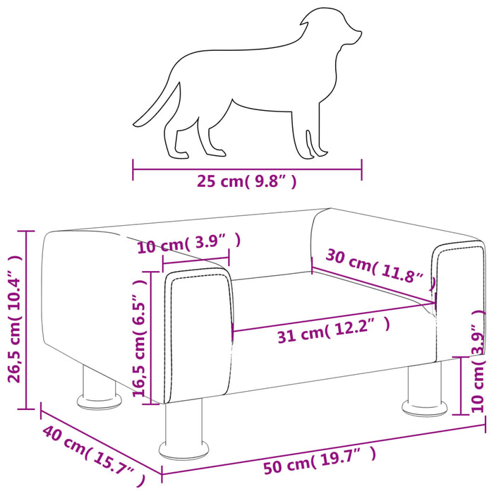 Lettino per Cani Grigio Chiaro 50x40x26,5 cm in Velluto 171926