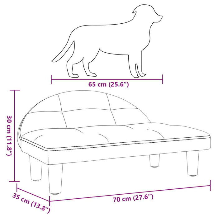 Lettino per Cani Nero 70x52x30 cm in Tessuto 171937