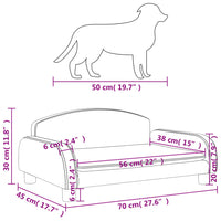 Lettino per Cani Nero 70x45x30 cm in Similpelle 171965