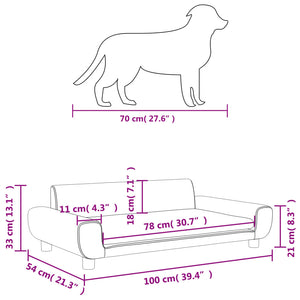 Lettino per Cani Blu 100x54x33 cm in Velluto 171981