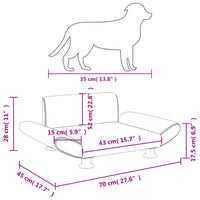 Lettino per Cani Grigio Scuro 70x45x28 cm in Tessuto 171997