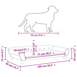 Lettino per Cani Rosa 100x50x21 cm in Velluto 172008