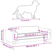 Lettino per Cani con Estensione Nero 100x50x30 cm in Similpelle 172026