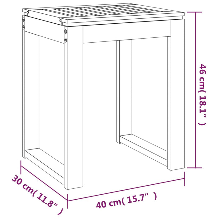 Sgabello da Bagno 40x30x46 cm in Legno Massello di Noce 350344