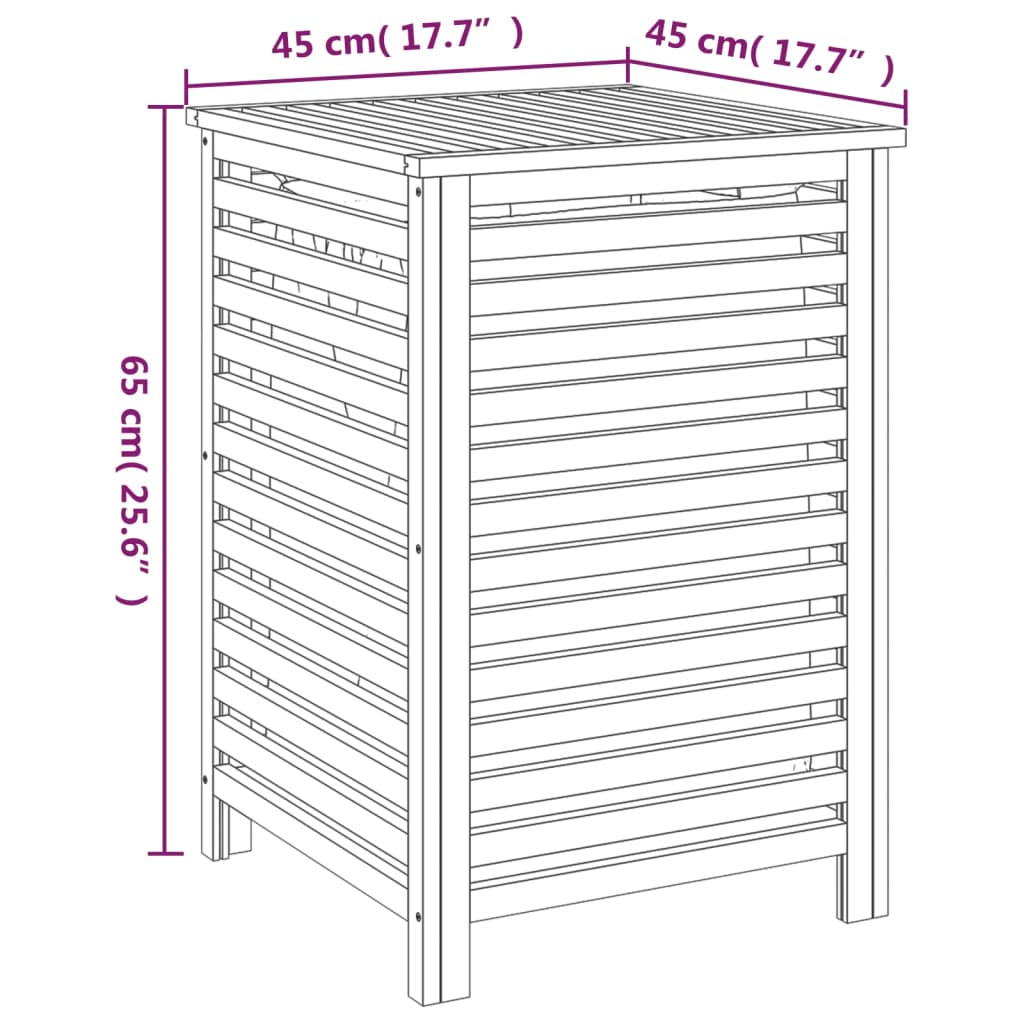 Cesto del Bucato 45x45x65 cm Legno Massello di Noce 350353