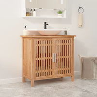 Mobile Lavabo da Bagno 66x29x61,5cm Legno Massello di Noce 350355