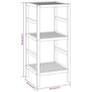 Scaffale da Bagno 35,5x35,5x79 cm in Legno Massello di Noce 350363