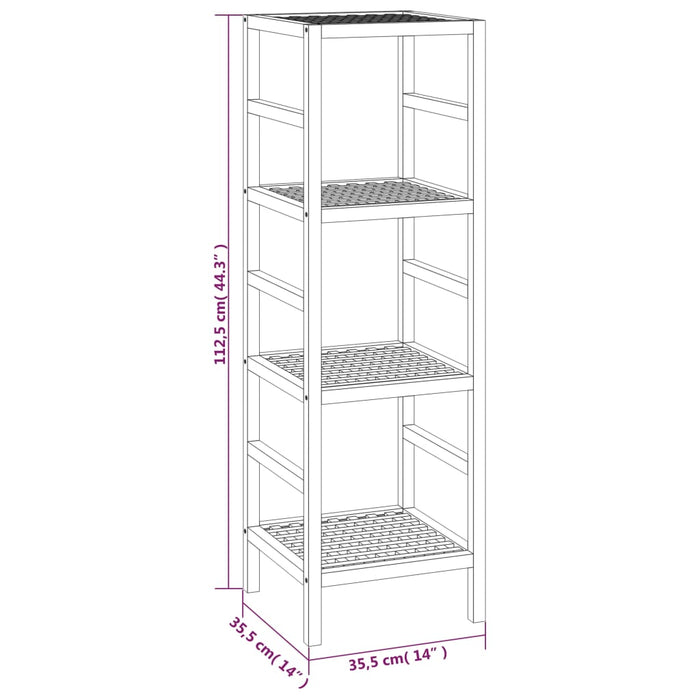 Scaffale da Bagno 35,5x35,5x112,5 cm in Legno Massello di Noce 350364