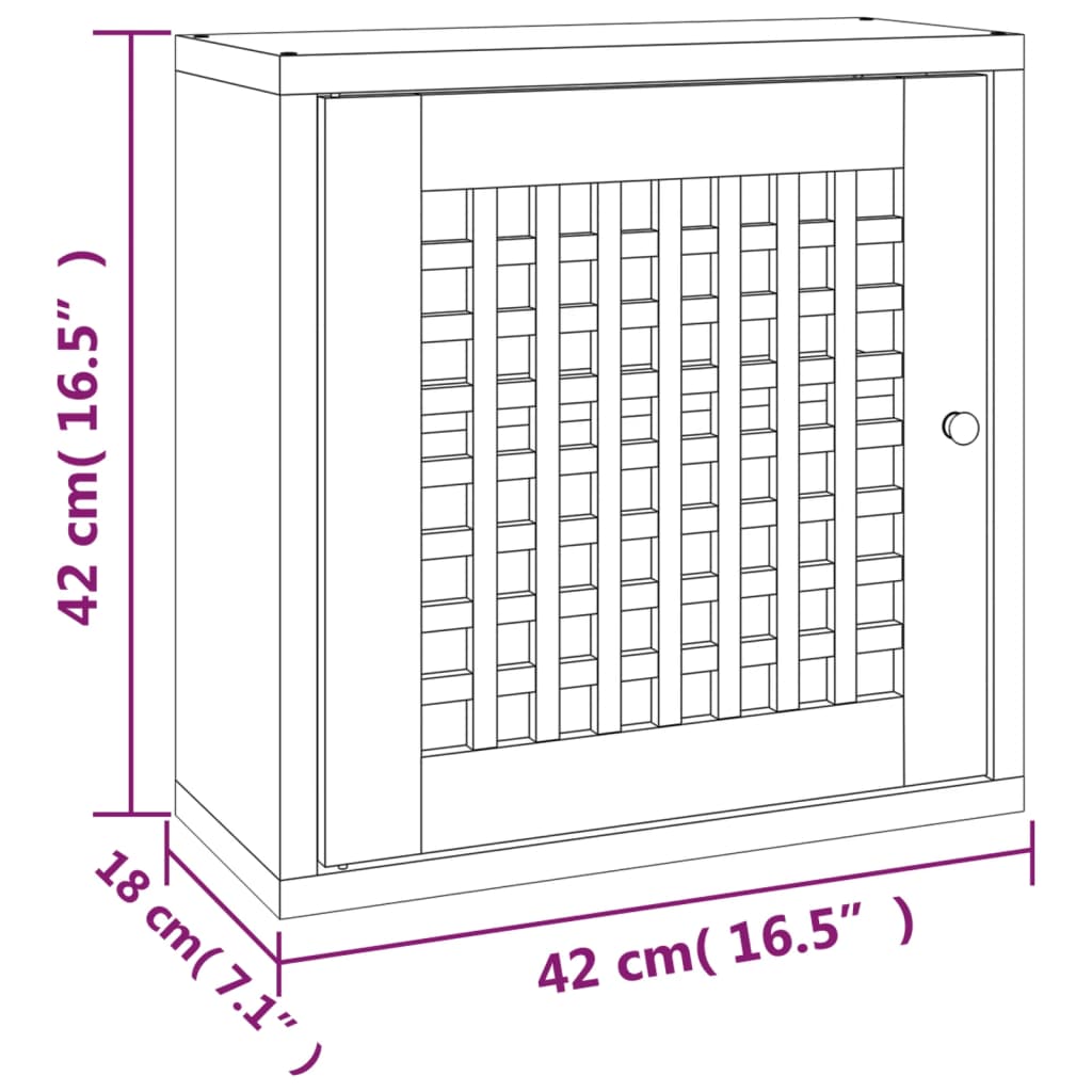 Armadietto da Parete 42x18x42 cm in Legno Massello di Noce 350367