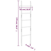 Scala Porta Asciugamani 170 cm in Legno Massello di Noce 350375