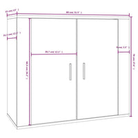 Credenza Nera 80x33x70 cm in Legno Multistrato cod mxl 65700