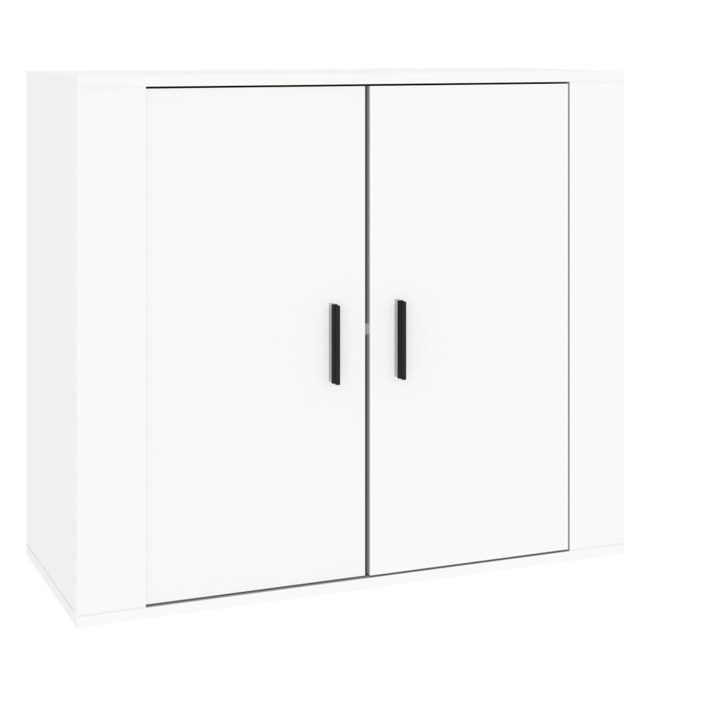 Credenza Bianco Lucido 80x33x70 cm in Legno Multistrato 816562