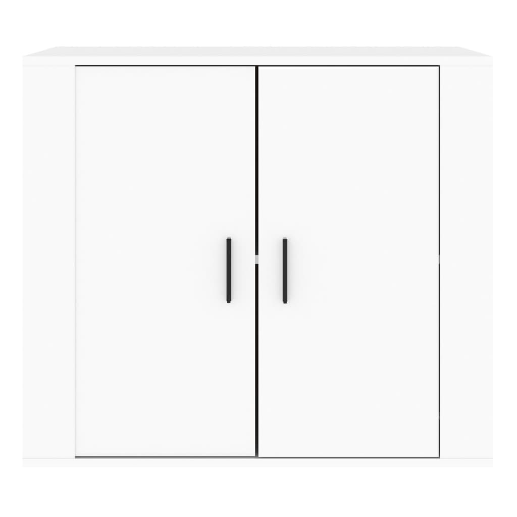 Credenza Bianco Lucido 80x33x70 cm in Legno Multistrato 816562