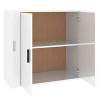 Credenza Bianco Lucido 80x33x70 cm in Legno Multistrato 816562