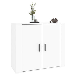 Credenza Bianco Lucido 80x33x70 cm in Legno Multistrato 816562