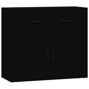 Credenza Nera 80x33x70 cm in Legno Multistrato cod mxl 65699