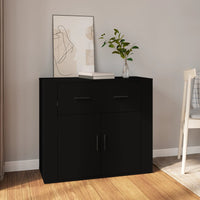 Credenza Nera 80x33x70 cm in Legno Multistrato cod mxl 65699