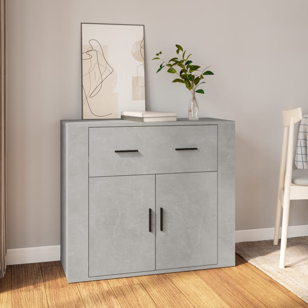 Credenza Grigio Cemento 80x33x70 cm in Legno Multistrato cod mxl 9903