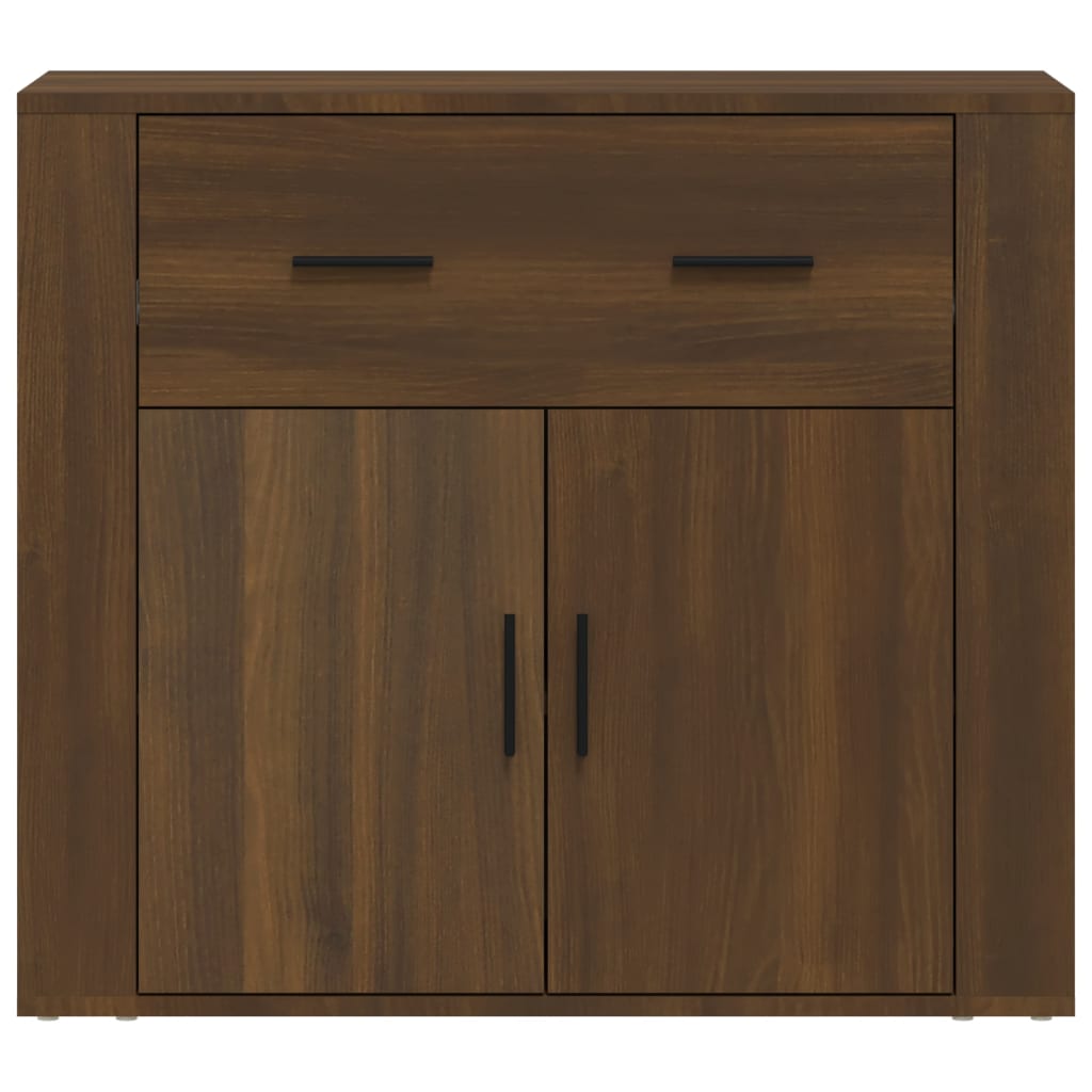 Credenza Rovere Marrone 80x33x70 cm in Legno Multistrato