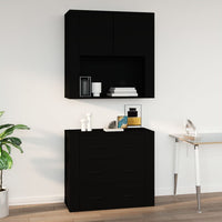 Mobile a Parete Nero 80x33x80 cm in Legno Multistrato cod mxl 17204