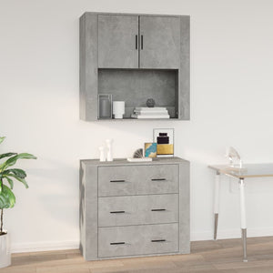 Mobile a Parete Grigio Cemento 80x33x80 cm in Legno Multistrato