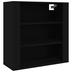 Mobile a Parete Nero 80x33x80 cm in Legno Multistrato cod mxl 65637