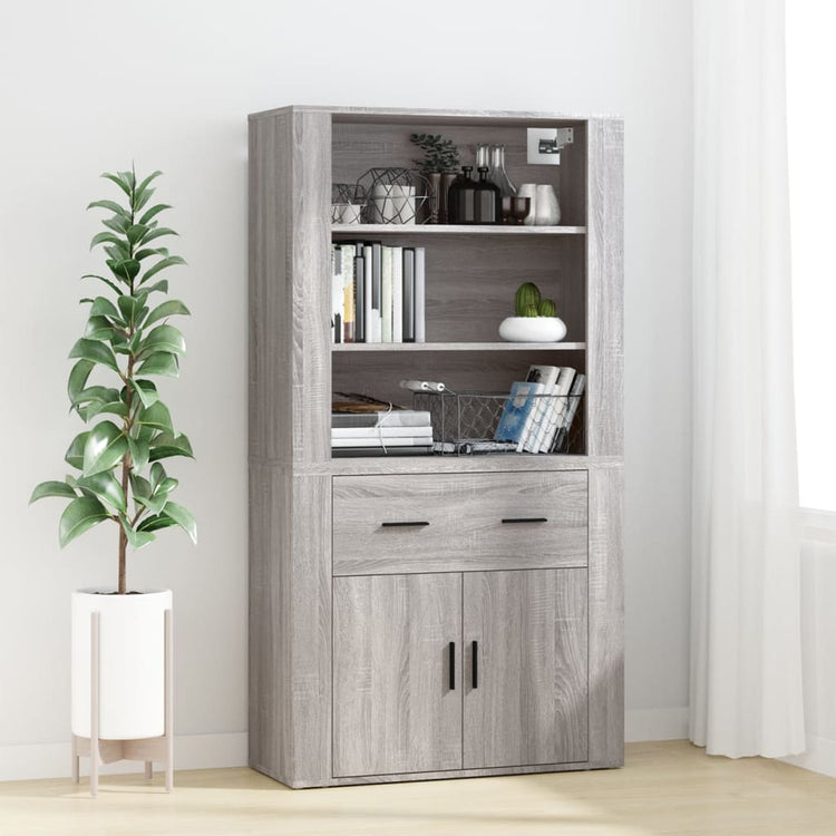 Mobile Pensile Grigio Sonoma 80x33x80 cm in Legno Multistrato 816598