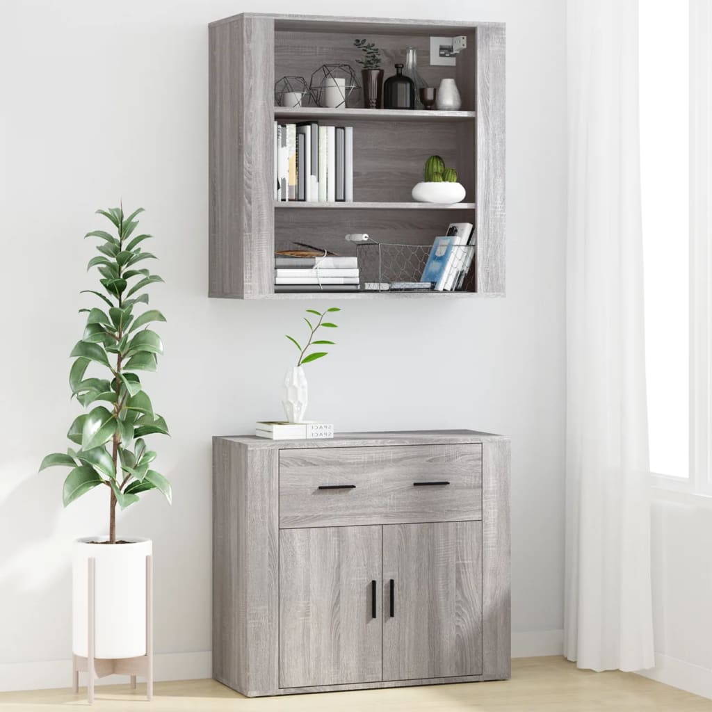 Mobile Pensile Grigio Sonoma 80x33x80 cm in Legno Multistrato 816598