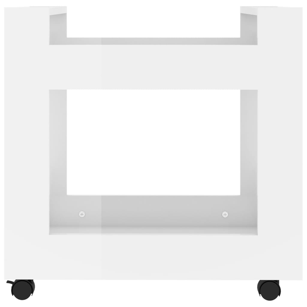 Carrello Scrivania bianco lucido 60x45x60 cm Legno Multistrato cod mxl 51322