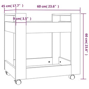 Carrello Scrivania bianco lucido 60x45x60 cm Legno Multistrato cod mxl 51322