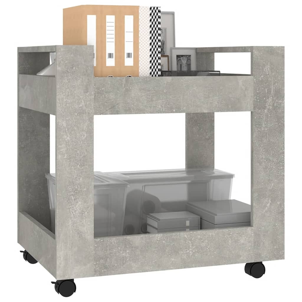 Carrello Scrivania Grigio cemento 60x45x60 cm Legno Multistrato cod mxl 40690